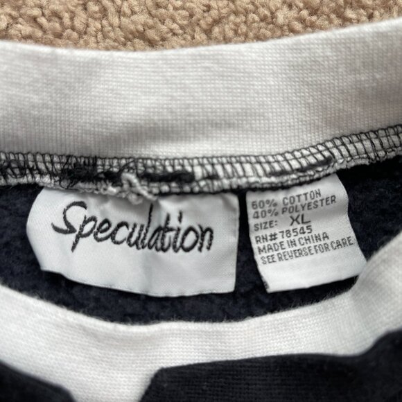 Vintage 90s Embroidered Santa Layered Crewneck Black Sweatshirt Womens Size XL - Picture 6 of 6